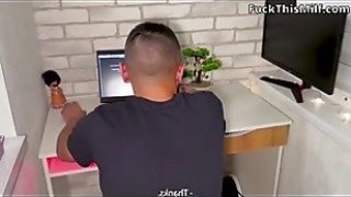 Sexual experience between stepmom and stepson happened when her hand got stuck in the couch