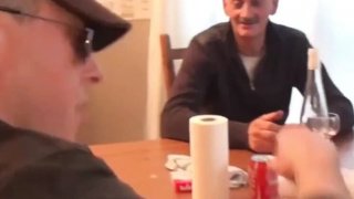 Hot milf complains about noisy neighbors, gets hardcore gangbang with double vaginal cum in mouth